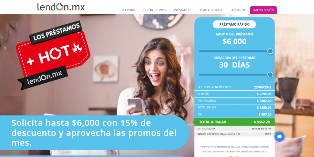 Comienza por ingresar al sitio Web del préstamo rápido LendOn.mx